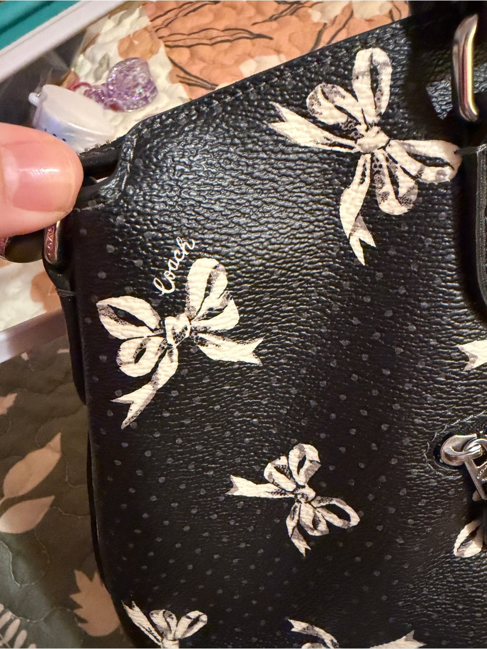 Coach Bow Print Georgia Satchel - Picture 6 of 7